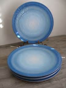 Five Coastal Melamine Plates By Target Beautiful Swirling Blue Pattern