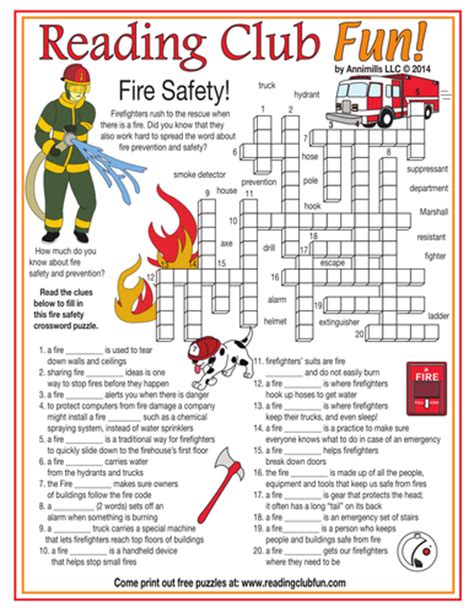 Fire Safety Crossword Puzzle By Puzzlefun Teaching Resources Tes