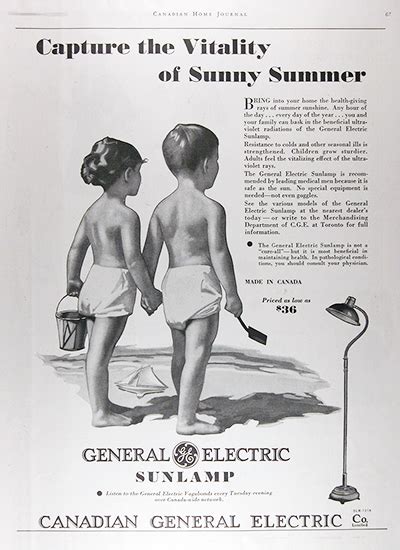 Ge Sun Lamp Vintage Cdn Print Ad