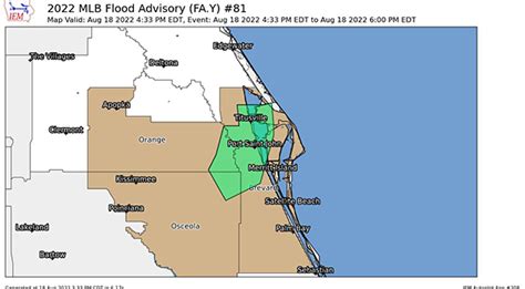 Flood Advisory Issued For North Brevard County Neighboring Counties