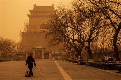 Beijing Choked In Dust Storm Amid Heavy North West Winds The Straits
