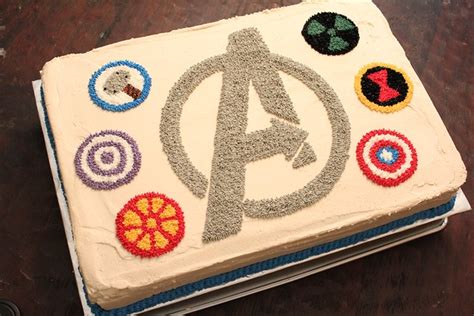 Also you can use avengers stand up toys on top of the logo or place them on the tray in which you are serving the cake. Avengers Icons Birthday Cake Design | Flickr - Photo Sharing!