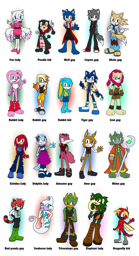 Sonic Characters 1 By Kellllly On Deviantart