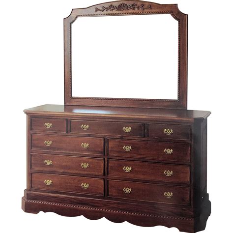 Antique Style Mahogany Wood High Chest Of Drawers Bedroom Furniture