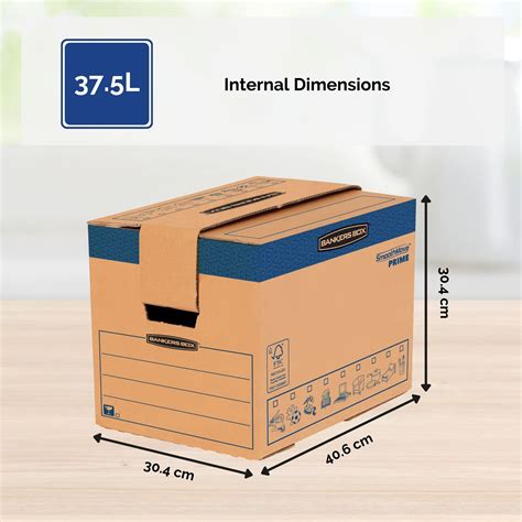 buy 5 bankers box smoothmove heavy duty double wall 37 5 litre cardboard moving and storage