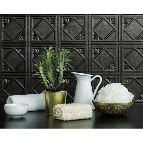 Innovera Decor By Palram 18 12 In X 24 310 In Embossed Smoked Pewter