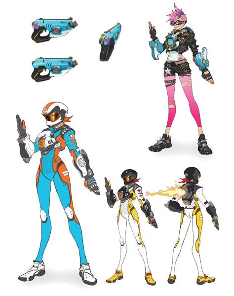 Tracer Skins From Overwatch Illustration Artwork Gaming Videogames