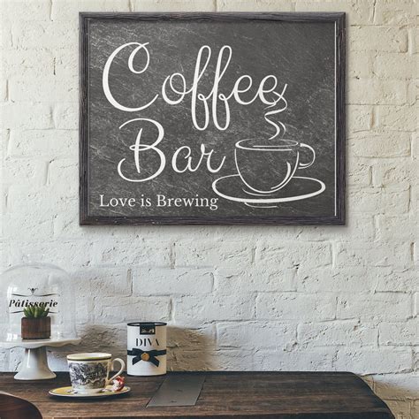 Coffee Bar Sign Love Is Brewing Chalkboard Sign Instant Etsy