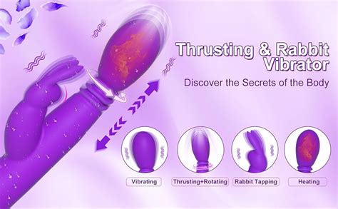 thrusting dildo rabbit vibrator adult sex toys with heating function 3 thrusting