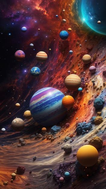 Premium Photo Colorful Planets Of A Solar System Far Away Art