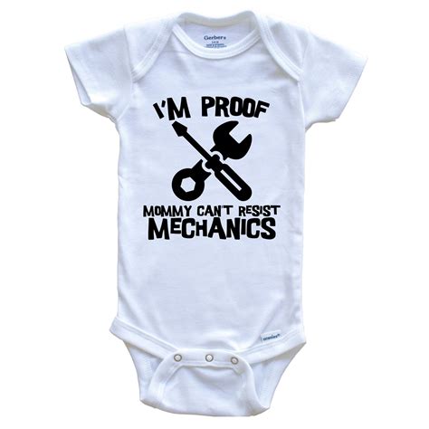 I M Proof Mommy Can T Resist Mechanics Funny Car Mechanic Baby Bodysuit Ebay