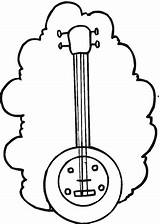 Banjo Guitar Coloring Instruments Coloringpages101 Color sketch template
