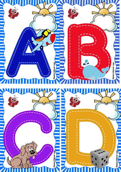 Alfabeto Ilustrado Bastao Colorido Infantil Pdf 43 Elo7