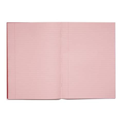 Rhino A4 Tinted Exercise Book 48 Pages 24 Leaf Red With Pink Paper