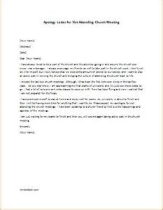 Unable to attend meeting due to leg fracture. Apology Letter for Not Attending Church Meeting ...