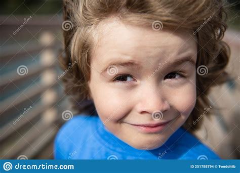 Caucasian Child Portrait Close Up Kids Face Stock Photo Image Of
