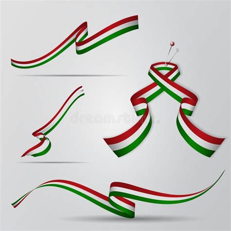 Флаг состоит из трех одинаковых по ширине горизонтальных полос: флаг Венгрия Венгерские установленные ленты также вектор ...