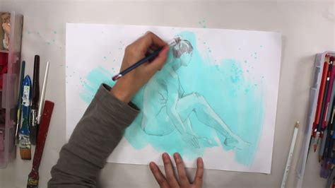 Acrylic paint will dry within an hour, if not within fifteen minutes. How to paint over life drawings with mixed media (acrylic ...