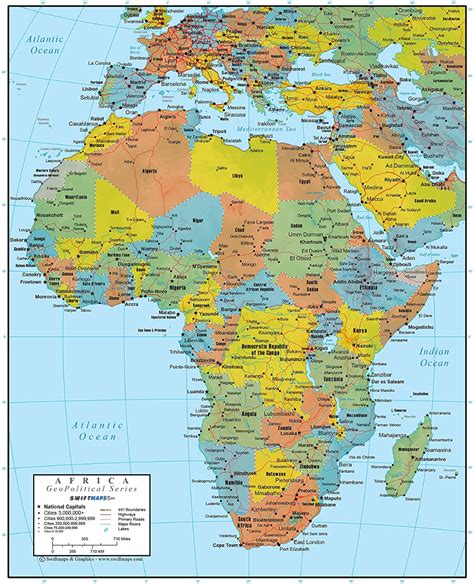 Swiftmaps Africa Wall Map Geopolitical Edition Laminated Artofit