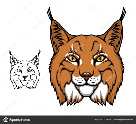 Lynx Or Bobcat Mascot Head Of Wild Cartoon Animal ⬇ Vector Image By