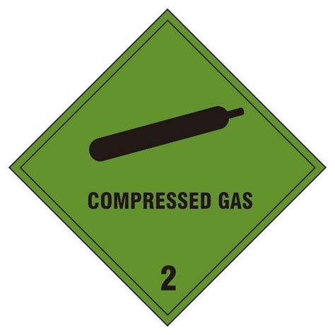 Compressed Gas Class 2 SAV Label RSIS