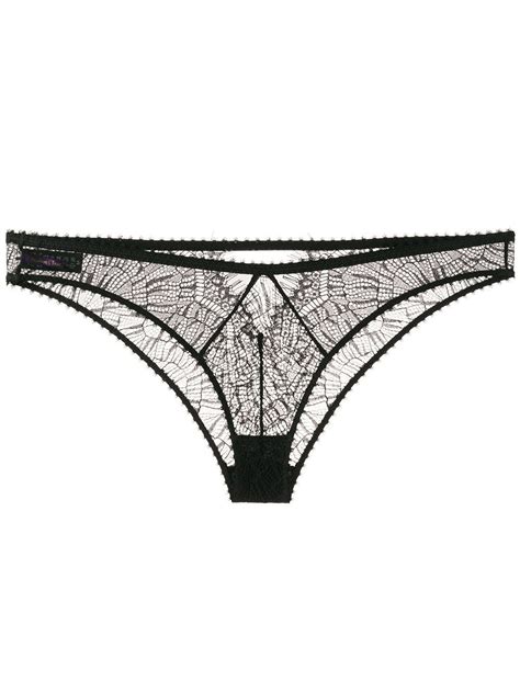Black Lace Insert Panty From Maison Close Featuring A Brief Style Bottom And A Cut Out Detail At