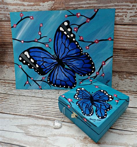 Beautiful Blue Butterfly Acrylic on Canvas Painting ...