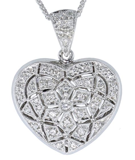 Vintage Diamond Heart Pendant Mardon Jewelers