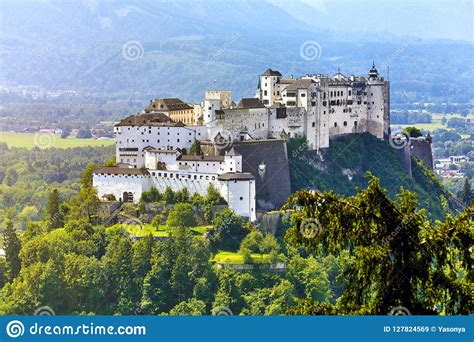 Fortress Salzburg In Austria Medieval Castle Stock Image Image Of