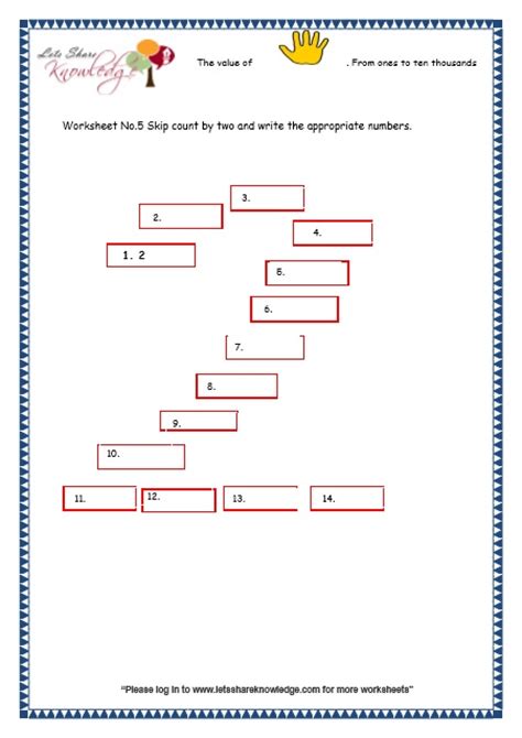 Grade 3 Maths Worksheets 5 Digit Numbers (2.9 Skip Counting) – Lets