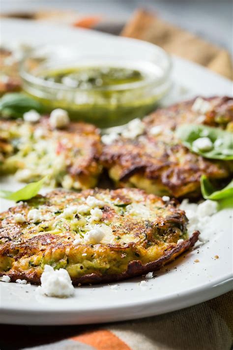 What to put on zucchini pancakes. Zucchini Pancakes with Feta and Basil - Foodness Gracious