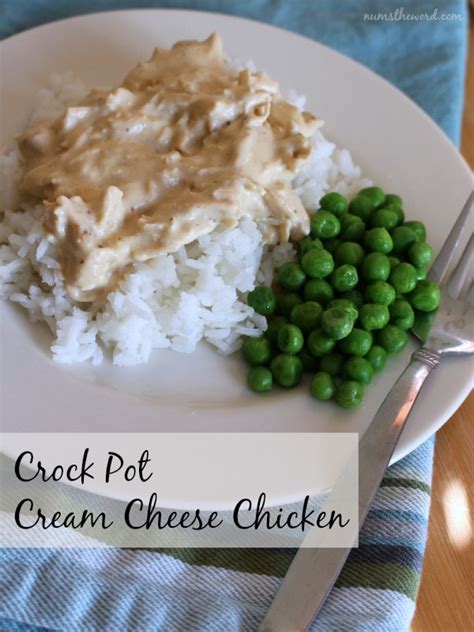 Place your chicken in the bottom of your crock pot. Crock Pot Cream Cheese Chicken - Num's the Word