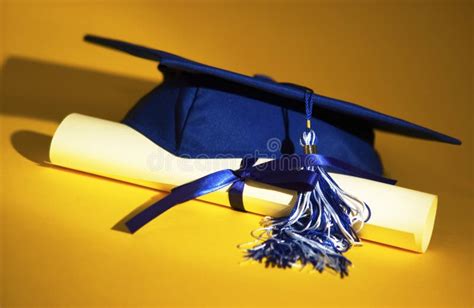 High Graduation Cap And Diploma