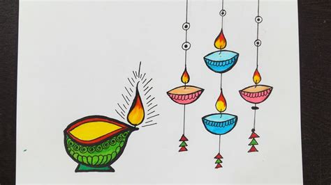 Diwali Drawing Easy Diwali Special Diya Drawing How To Draw A