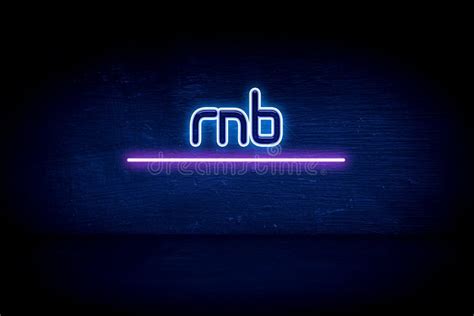 Rnb Blue Neon Announcement Signboard Stock Illustration