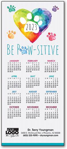 Paw Heart Veterinary Greeting Card With Tri Fold Calendar