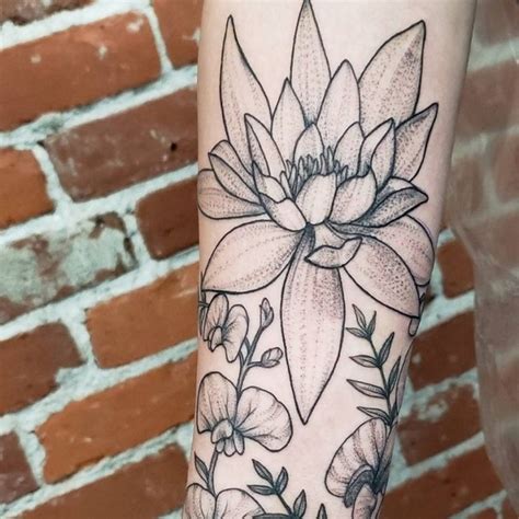 Black And White Lily Tattoo Sleeve