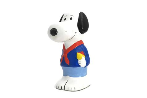 Vintage Snoopy Figurine Money Box T For Scout Ceramic Charlie