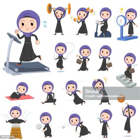 Arab Womensports Exercise Stock Illustration Download Image Now