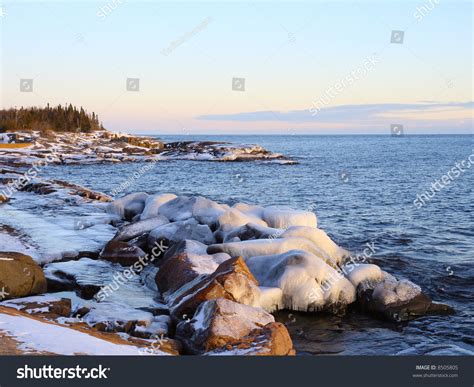 Winter Sunset On Lake Superior Stock Photo 8505805 Shutterstock