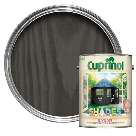 Spray painting your fence is fast and easy. Cuprinol Garden Shades Black ash Matt Wood paint 5L ...