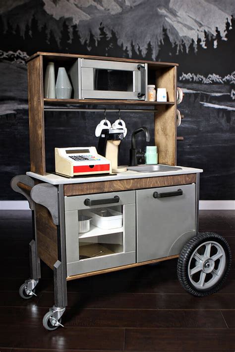 What can you do with a kitchen cart? IKEA Play Kitchen Hack - Make a Play Coffee Cart | Gray ...