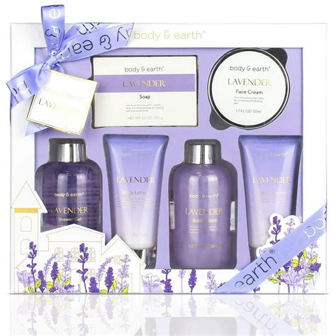 bath and body t set luxurious 6 pcs bath kit for women body and earth spa set with lavender