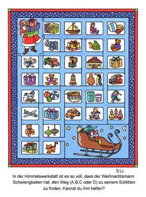 Finde online in den tollen illustrationen die 10 unterschiede und markiere sie im oberen bild. Weihnachtsrätsel, Labyrinth mit Weihnachtsmann und ...