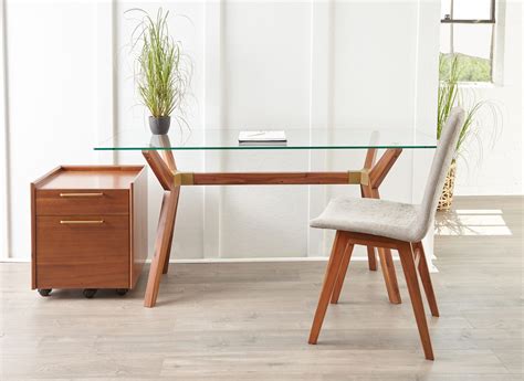 Denali Glass Top Desk Unique Furniture