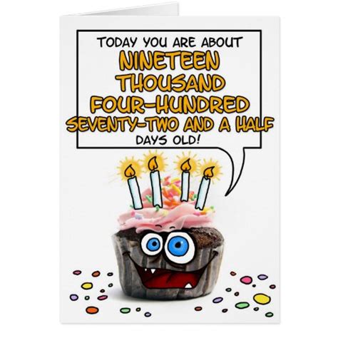 Happy Birthday Cupcake 53 Years Old Card Zazzle