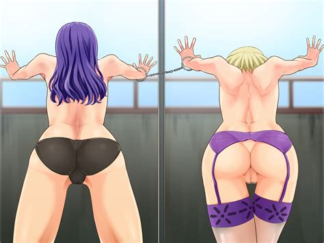 Rule 34 2girls Ass Blonde Hair Bondage Censored Cuffs Female Only Femsub Handcuffs Misato