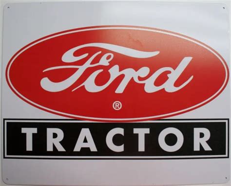 Vintage Replica Tin Metal Sign Ford Tractor Logo Equipment Emblem