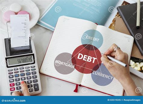 Debt Mortgage Credit Currency Financial Transaction Concept Stock Image