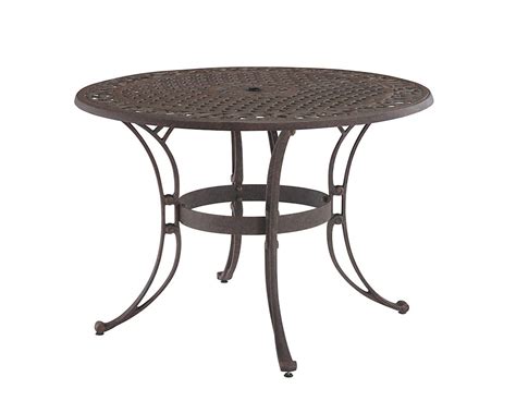This 48 inch round clear glass table top can be perfect if you are searching for a flat surface that may not stain. Home Styles 48-inch Round Patio Dining Table in Bronze ...